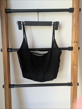 Brandy Melville Women's Black Strappy Cutout Crop Top - One Size